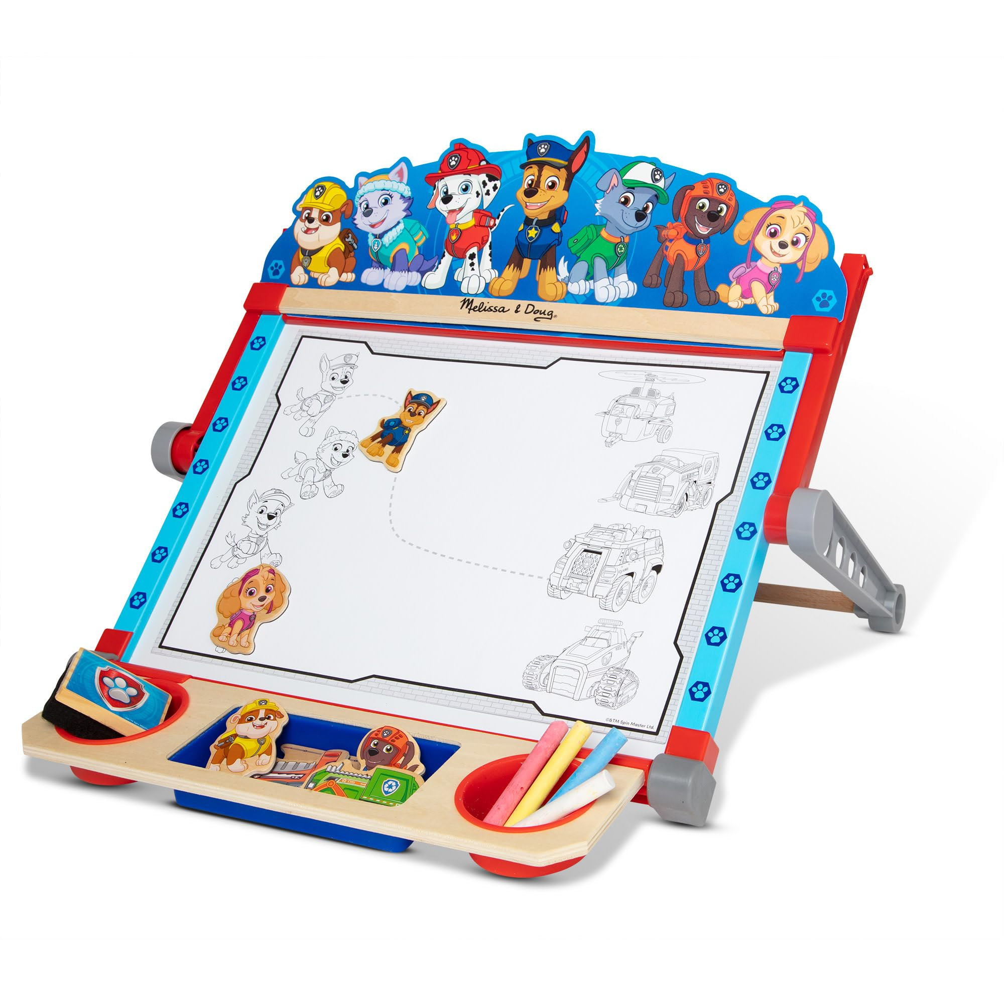 Melissa & Doug PAW Patrol Wooden Double-Sided Tabletop Art Center Easel (33 Pieces) PAW Patrol To... | Amazon (US)