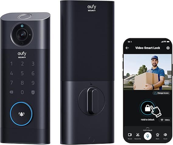 eufy Security Video Smart Lock S330, 3-in-1 Camera+Doorbell+Fingerprint Keyless Entry Door Lock,B... | Amazon (US)