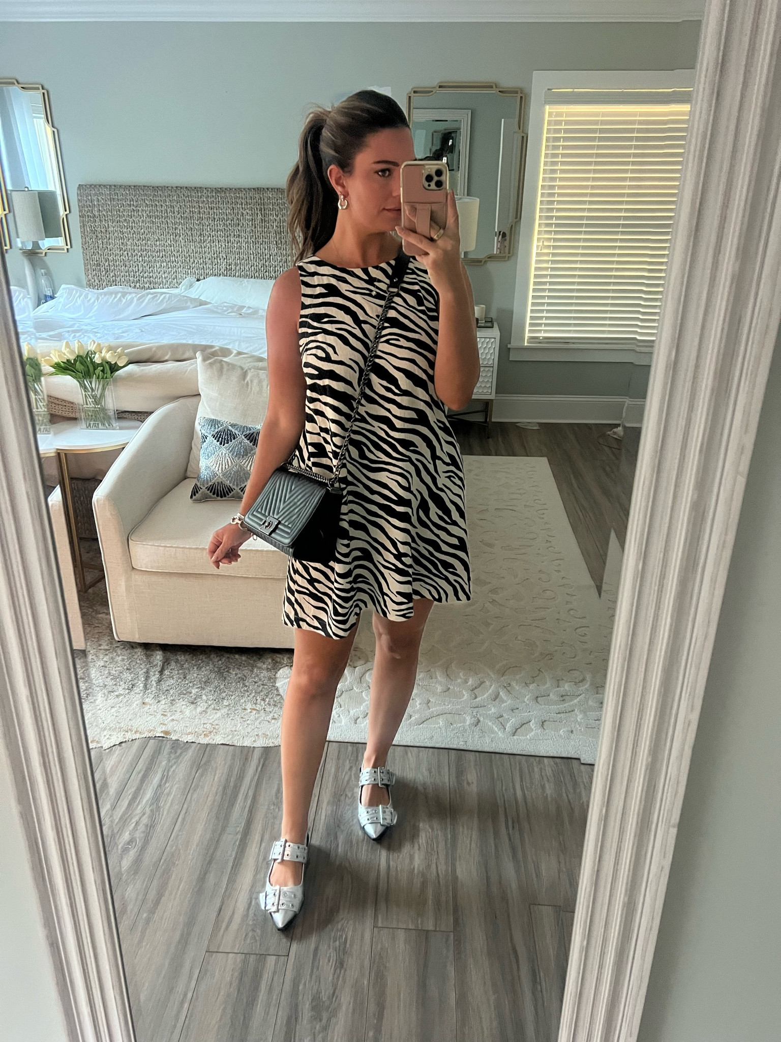 Todays outfit! Love this zebra print dress 