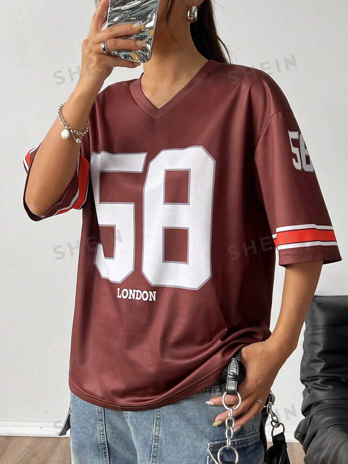 SHEIN EZwear Women's Loose Fit T-Shirt With Digital Print Design | SHEIN