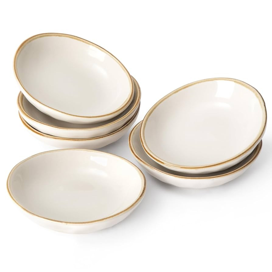 famiware Ocean Soy Sauce Dishes of 6, Oval Dipping Sauce Cups/Bowls/Dishes for Kitchen, 2.1oz Cer... | Amazon (US)