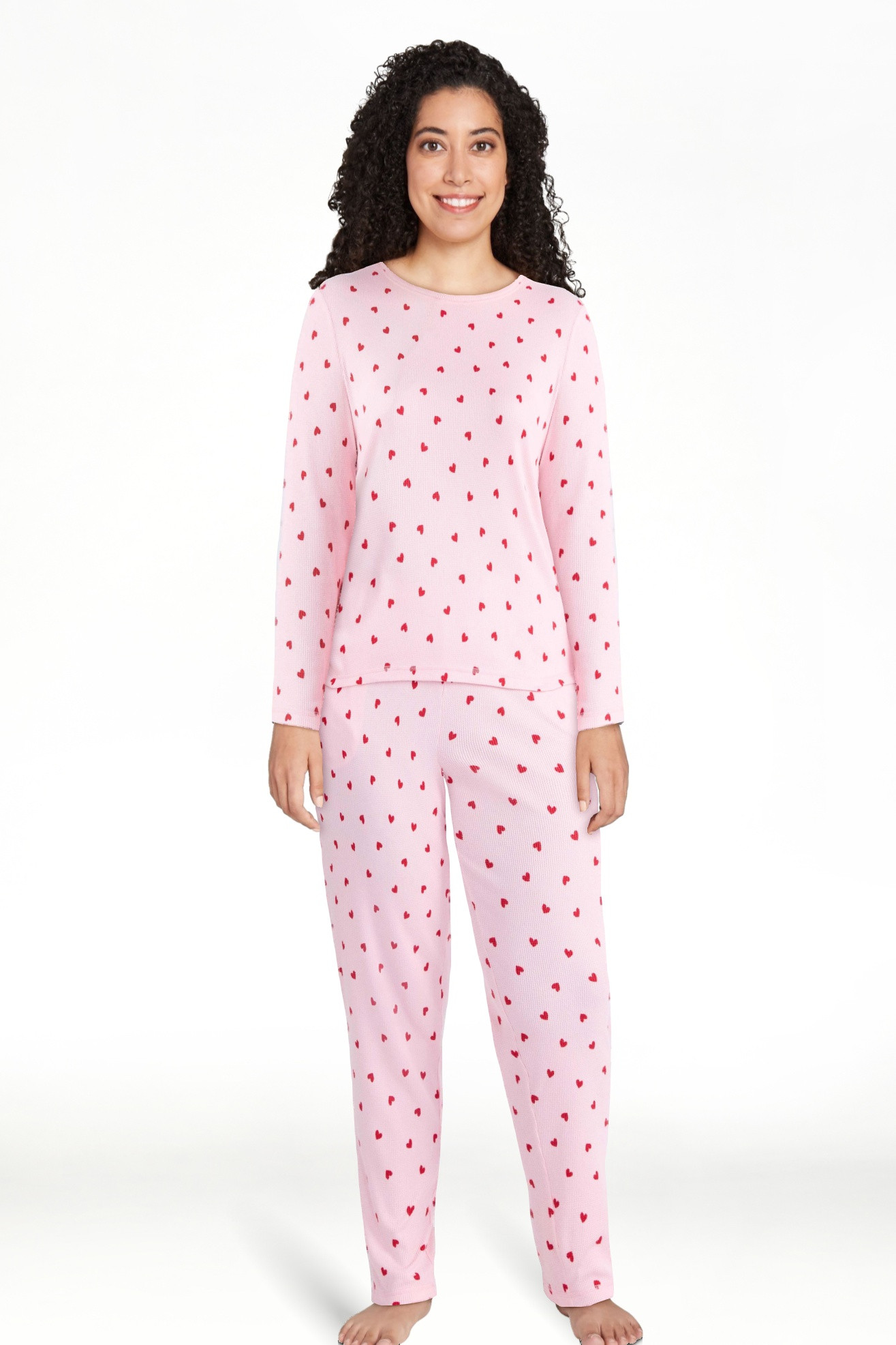 Joyspun Conjunto de Pijama de Jogging y Top de Manga Larga de Punto Waffle para Mujer, 2 Piezas, ... | Walmart (US)
