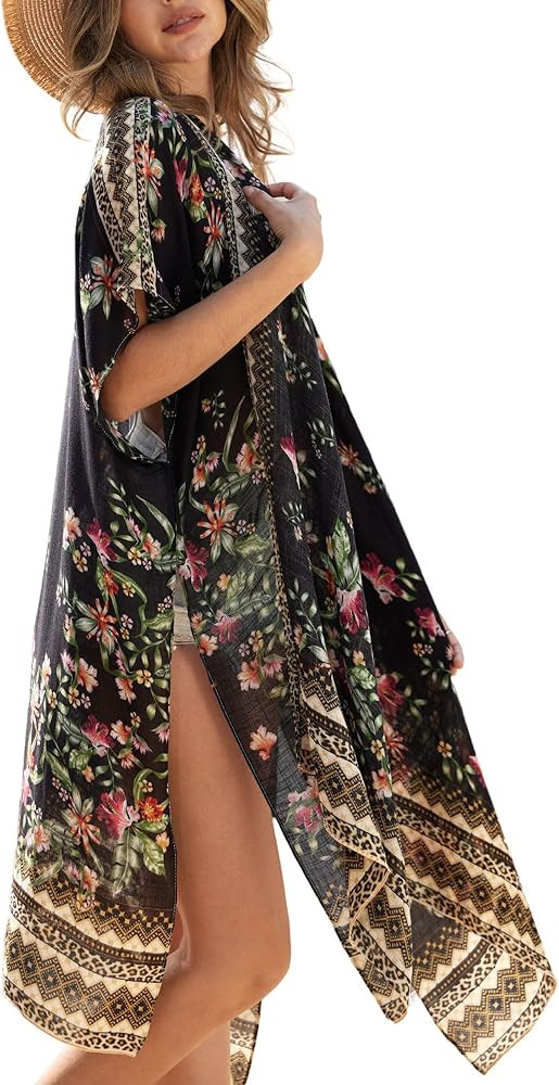 STARWHISPER Women's Swimsuit Cover Up for Beach Kimono with Bohemian Cruise Outfits for Women 202... | Amazon (US)