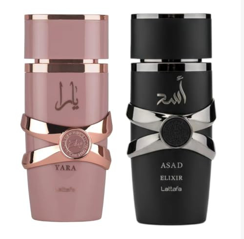 Lattafa Yara Elixir and Asad Elixir, Luxury Middle Eastern Perfume Set, Rose Gold and Black Premium Bottles | Amazon (US)