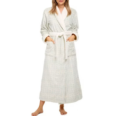 ADR Womens Robes Long Plush, Robes for Women Bathrobe, Plus Size Robe Serene Arabesque 2X | Target