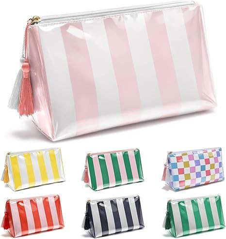 Travel Makeup Bag, Small Cosmetic Bags for Women Girls, Waterproof Clear Makeup Bag for Purse Org... | Amazon (US)