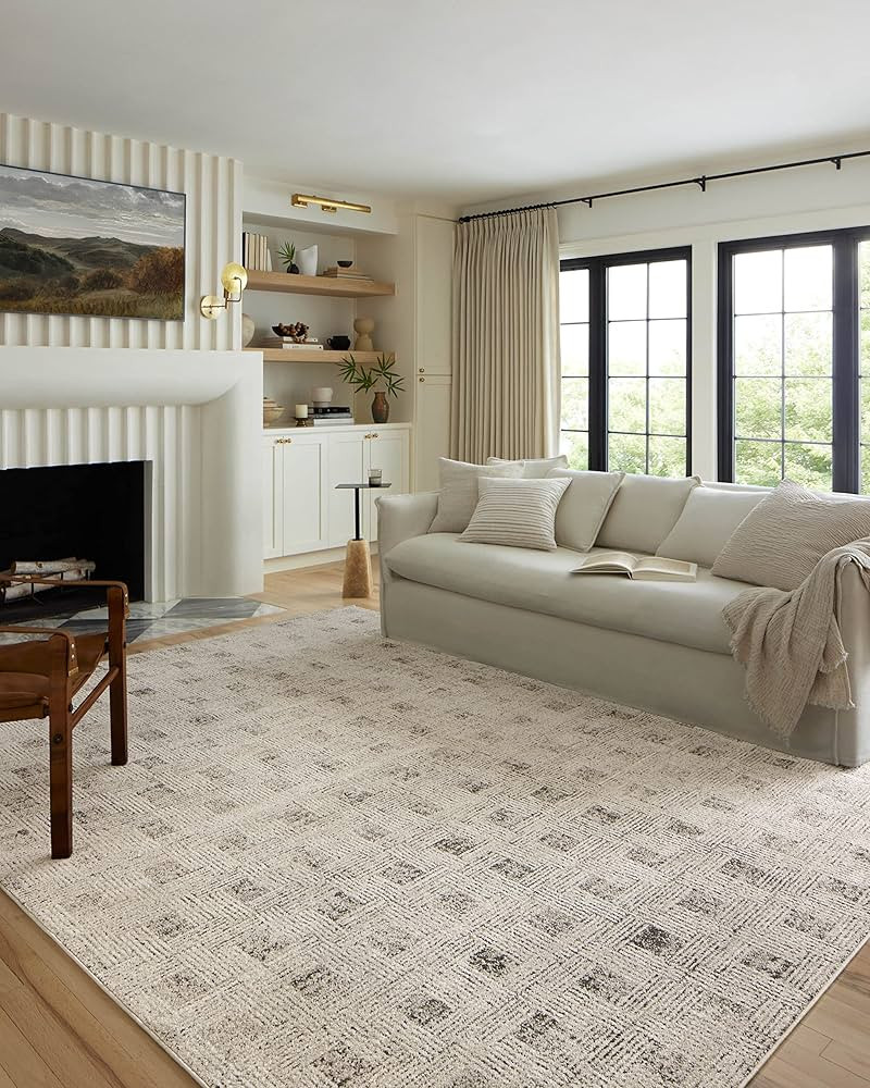 Loloi II Kamala Collection KAM-01 Grey/Graphite 5'-3" x 7'-9" Area Rug | Amazon (US)