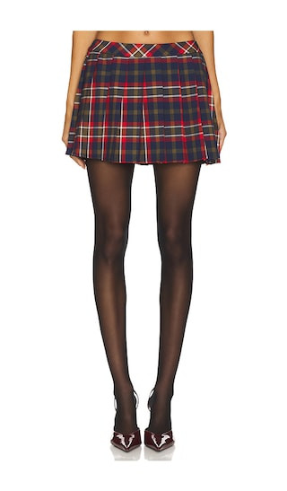 Lara Mini Skirt in Red Multi Plaid | Revolve Clothing (Global)