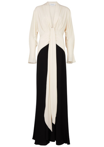 Panelled draped silk gown | Harvey Nichols