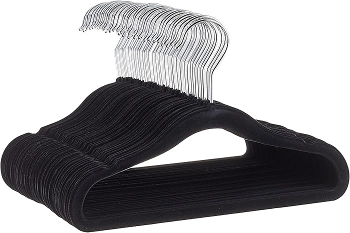 Amazon Basics Kids Velvet, Non-Slip Clothes Hangers for Infant and Toddler, 11.6 in (for baby clo... | Amazon (US)