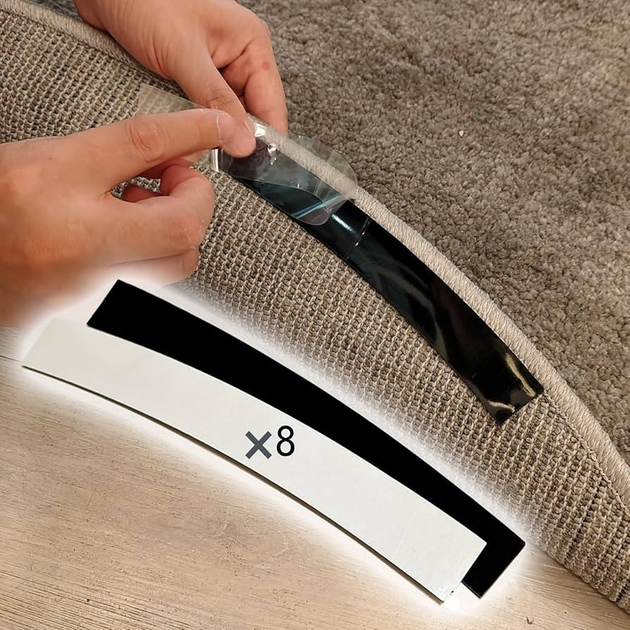 8 Packs Rug Gripper Pads for 4x4 to 6x6 Feet Circle Area Rugs, Curved Non-Slip Rug Tape to Keep R... | Amazon (US)