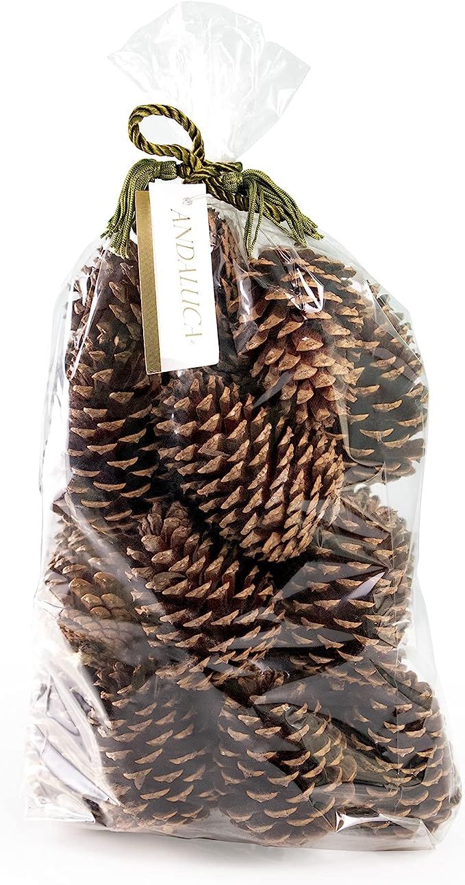 ANDALUCA Decorative Pinecone Vase & Bowl Fillers | Pinecones for Decorating & Home Decor (Natural... | Amazon (US)