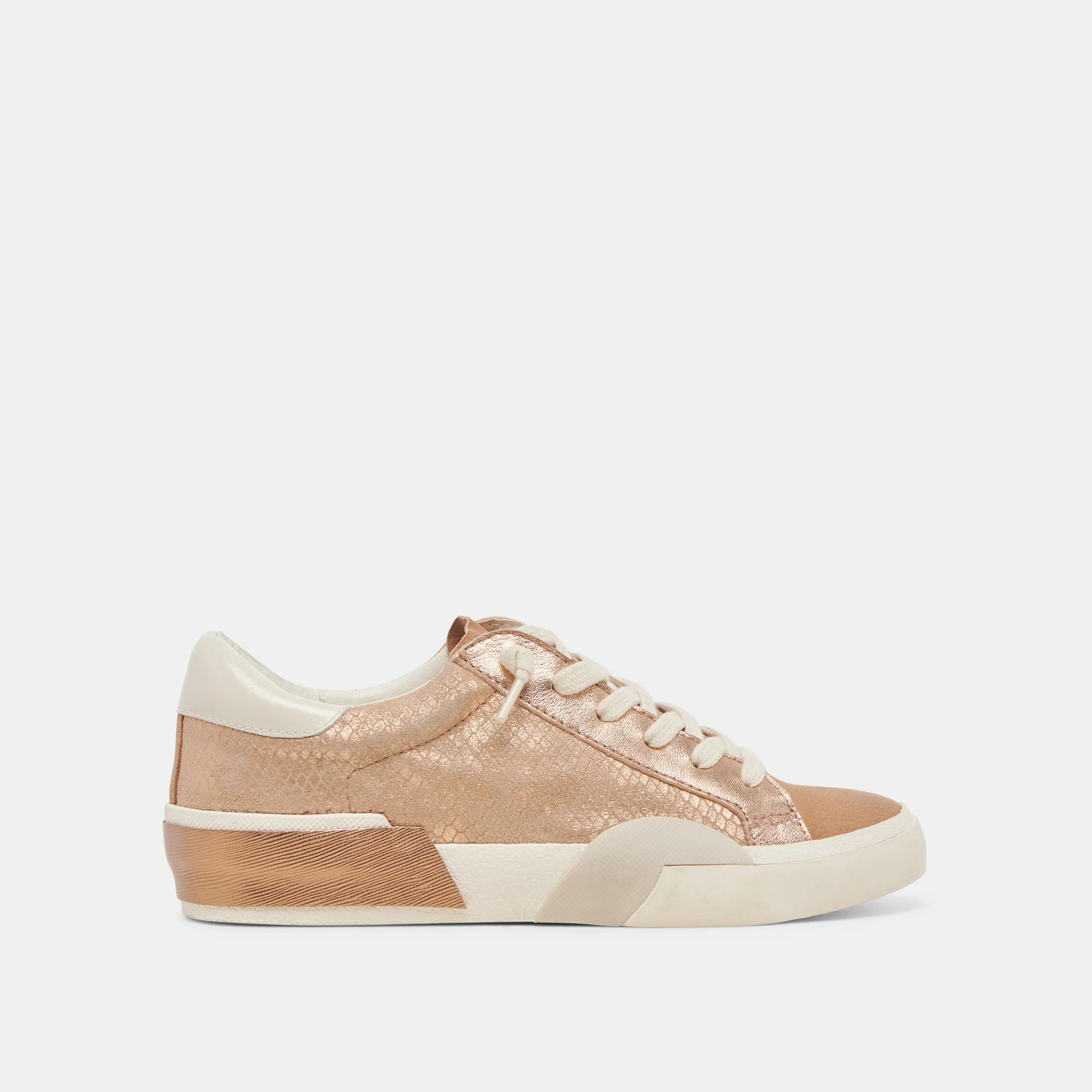 Zina Sneakers Bronze Embossed Leather | DolceVita.com