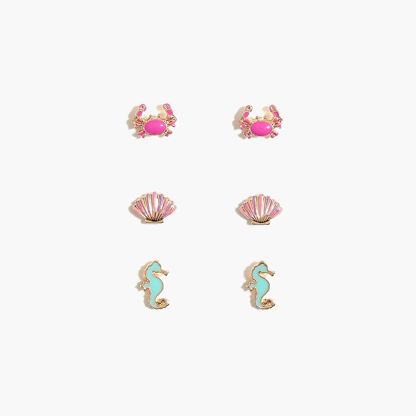 Girls' crab earrings three-pack | J.Crew Factory