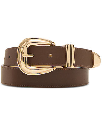 Hardware-Embellished Faux-Leather Belt | Macy's