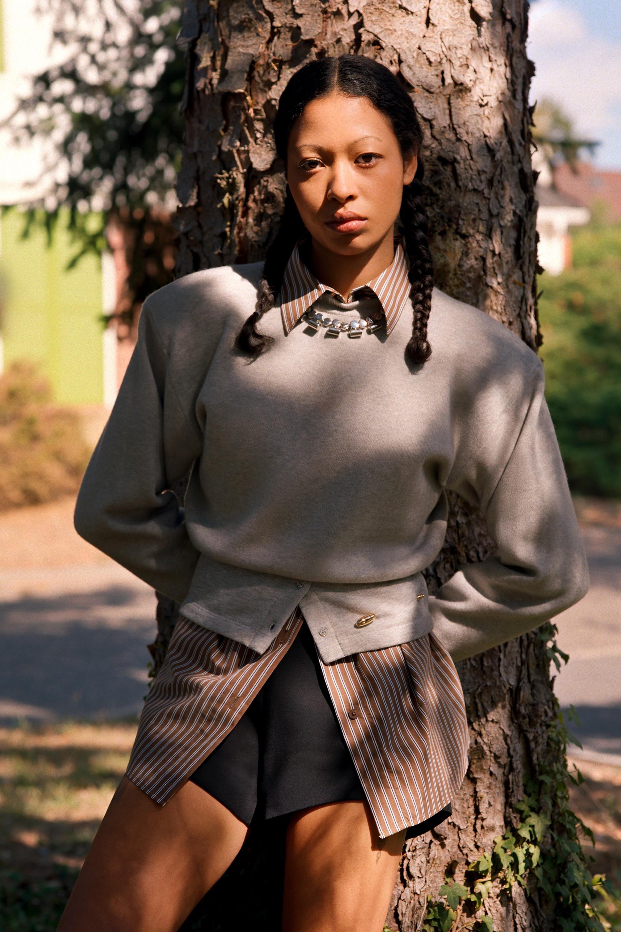 SHOULDER PAD KNIT JUMPER | Zara US