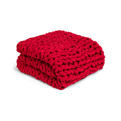 Chunky Knit Throw Blanket - Cranberry | DEMDACO