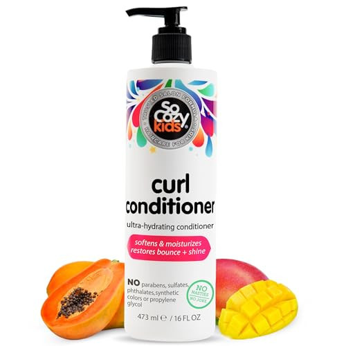 SoCozy Curl Conditioner for Kids Curly Hair (16 Fl Oz Pump) Helps Soften Dry & Unruly Curls, Hair Conditioner & Detangler with Mango Seed Butter, Rice Protein & Papaya Extract, Paraben & Sulfate-Free | Amazon (US)
