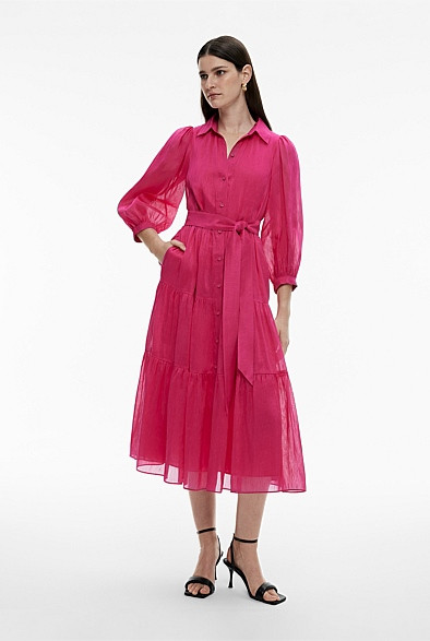 Silk Linen Midi Dress | Witchery (AU)