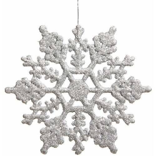 Vickerman 6.25" Glitter Snowflake Christmas Ornaments, Pack of 12 | Walmart (US)