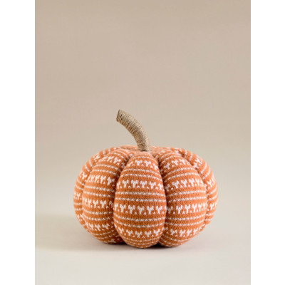 Autumn Fairisle Pumpkin Shaped Cushion | George