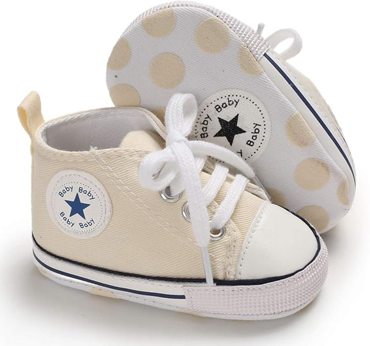 Tutoo Unisex Baby Boys Girls Star Sneaker Soft Anti-Slip Sole Newborn Infant First Walkers Cotton... | Amazon (US)