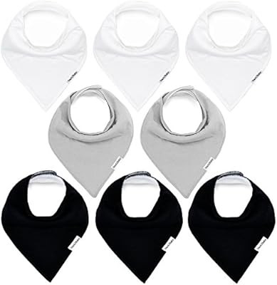 TheAZBaby Baby Bandana Drool Bibs 8 Pack Baby Bibs for Boys, Girls, Unisex Basic Colors | Amazon (US)