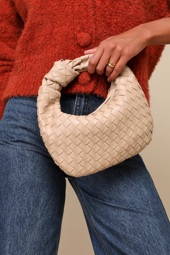 Mejia Beige Woven Knotted Handbag | Lulus (US)