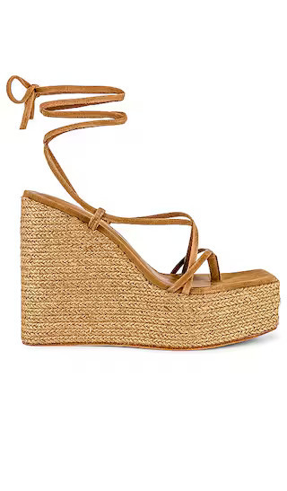 RAYE Saige Wedge in Tan. - size 7.5 | Revolve Clothing (Global)
