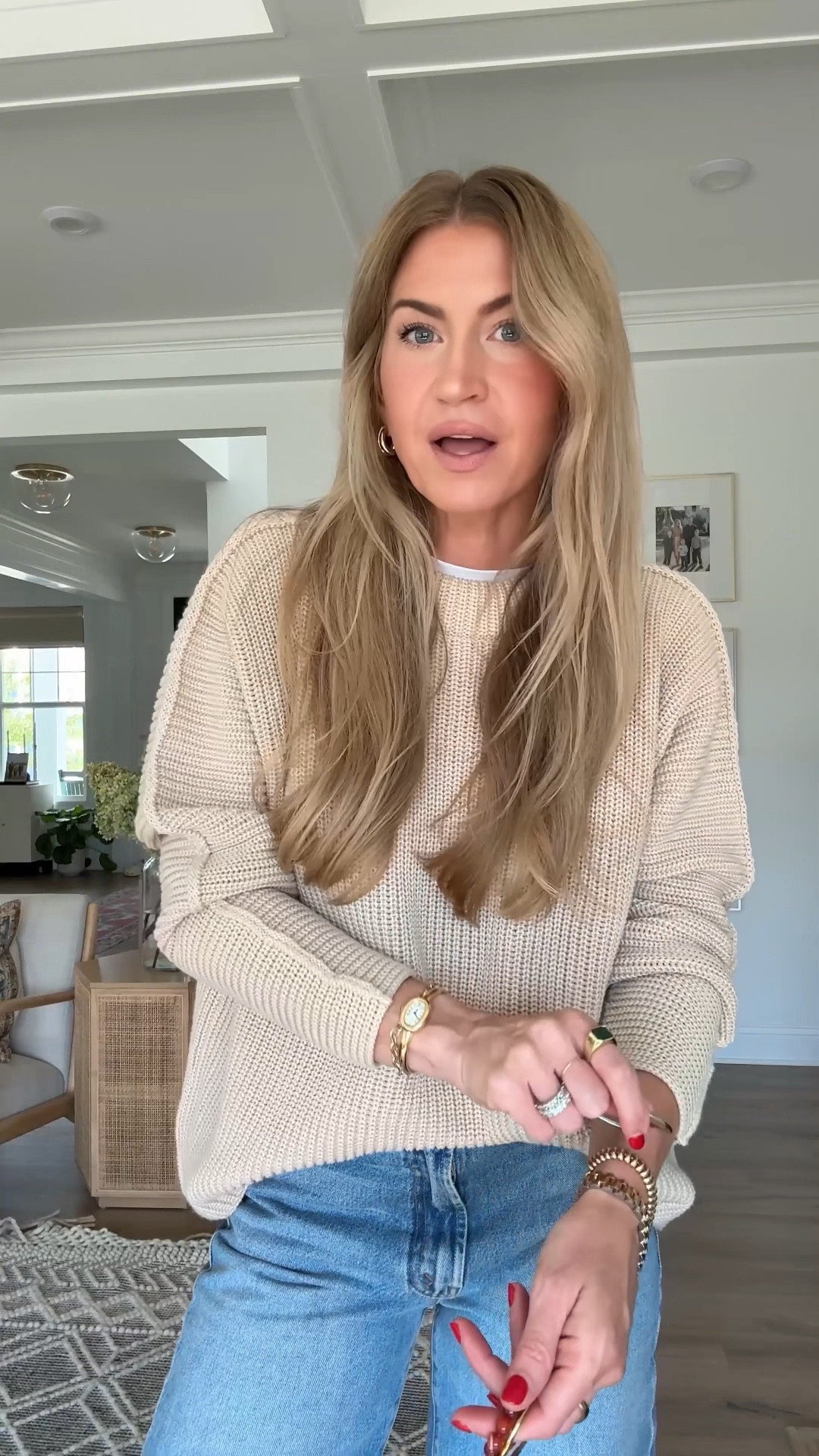 Casual easy outfit for mom life and errands. 
White tee: runs a little small, wearing size M
Cream knit sweater: runs TTS, wearing a M
High rise wide leg denim: runs TTS, wearing size 25
Camel suede ballet flats: runs TTS, very comfortable
Cognac suede cross body bag  

#LTKFindsUnder100 #LTKFallSale #LTKSeasonal