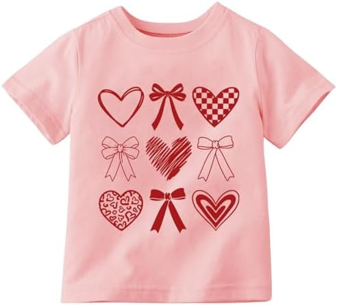 Valentines Shirts for Kids - Hearts Bows Valentine’s Day Tshirt Toddler Boys Girls Cute Love To... | Amazon (US)