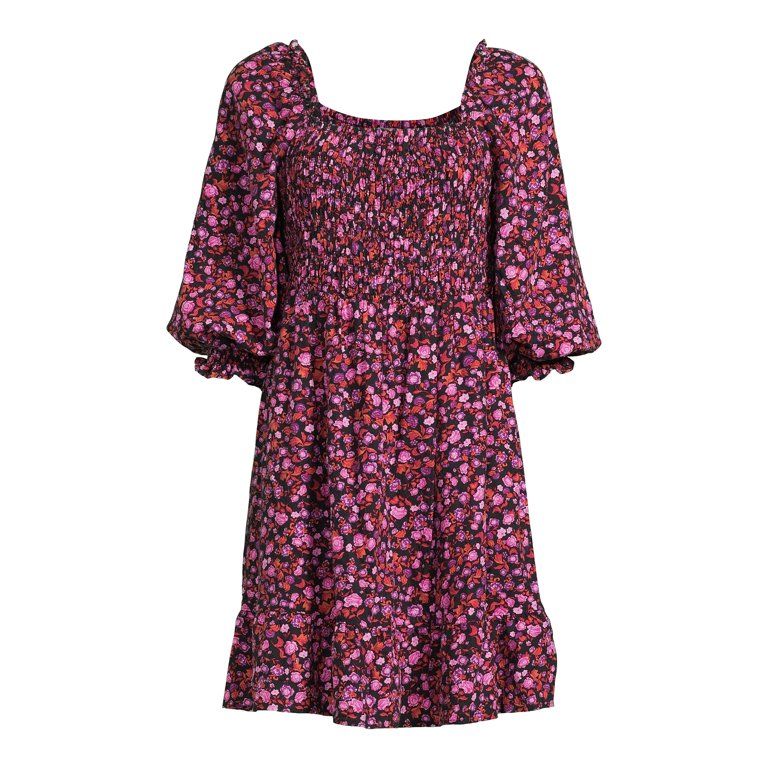 The Get Women’s Long Sleeve Square Neck Mini Dress | Walmart (US)