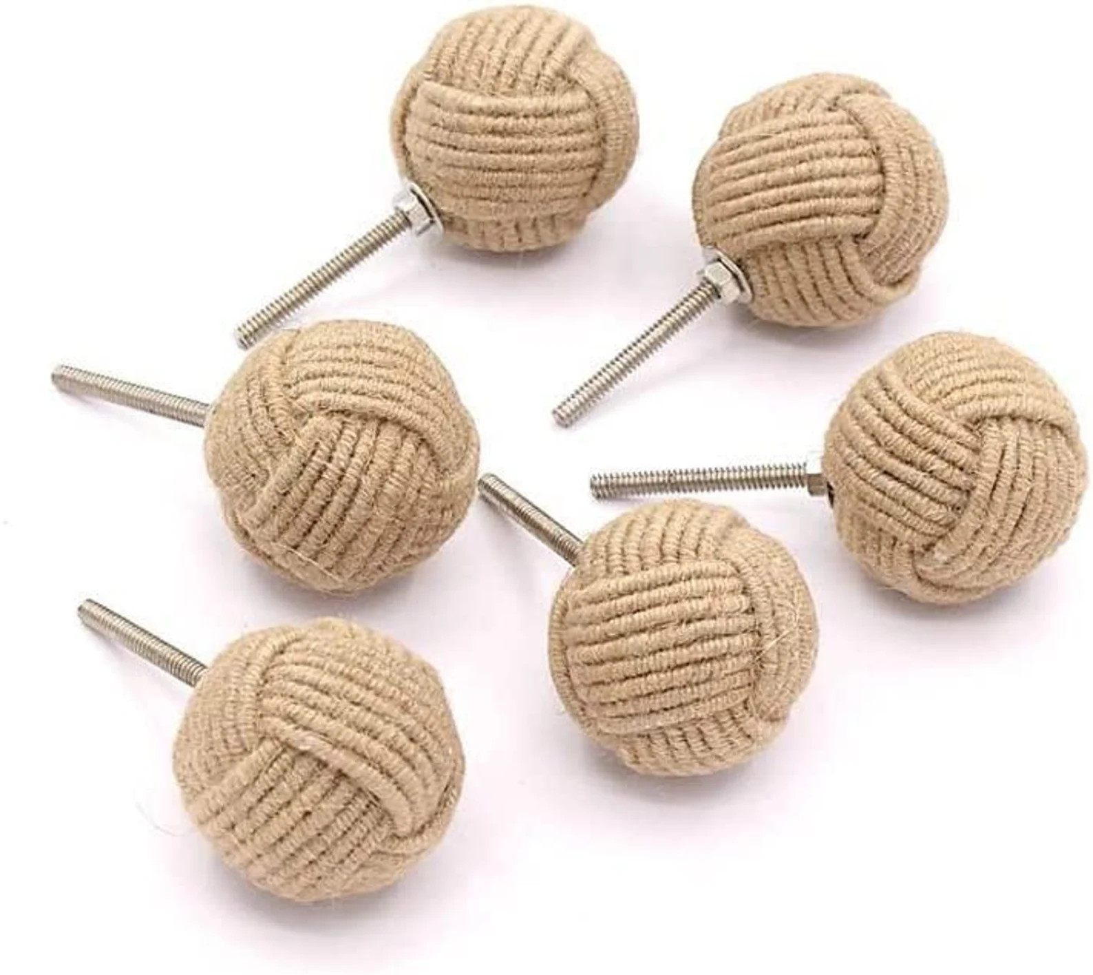 Handmade Jute Rope Door Knobs Rope Knot Drawer Pulls and Knobs - Etsy | Etsy (US)