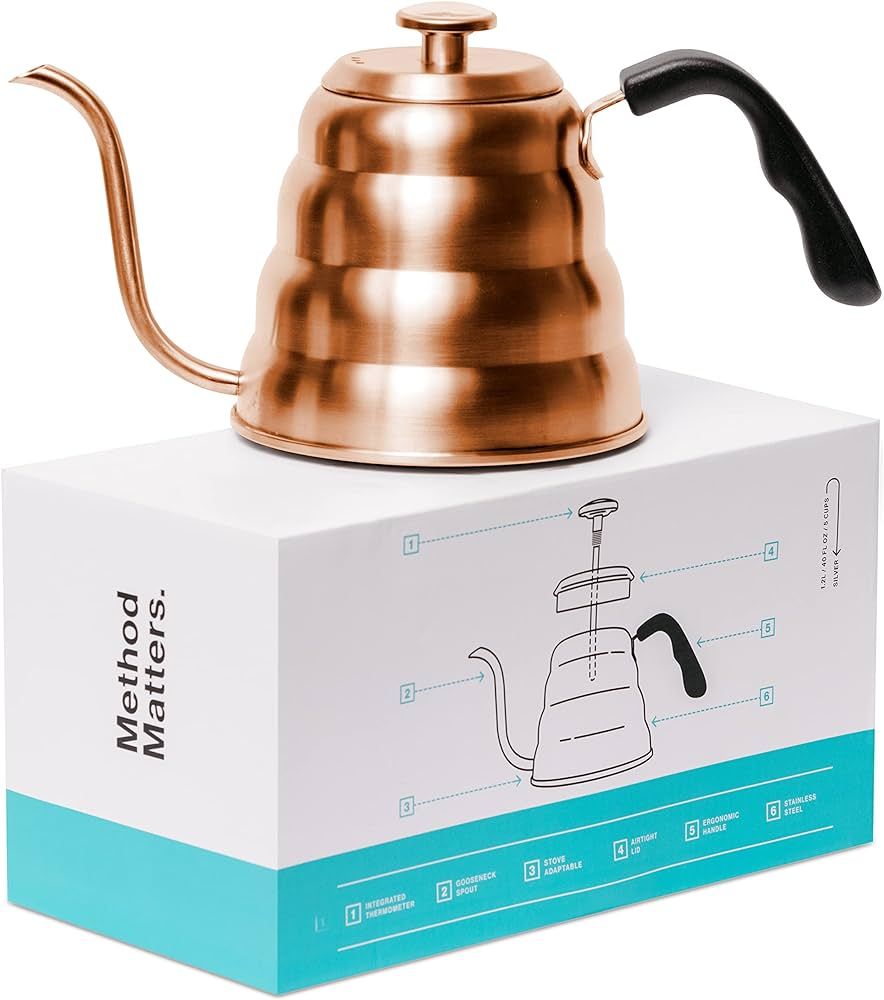 Barista Warrior Gooseneck Kettle for Pour Over Coffee and Tea with Thermometer for Exact Temperat... | Amazon (US)
