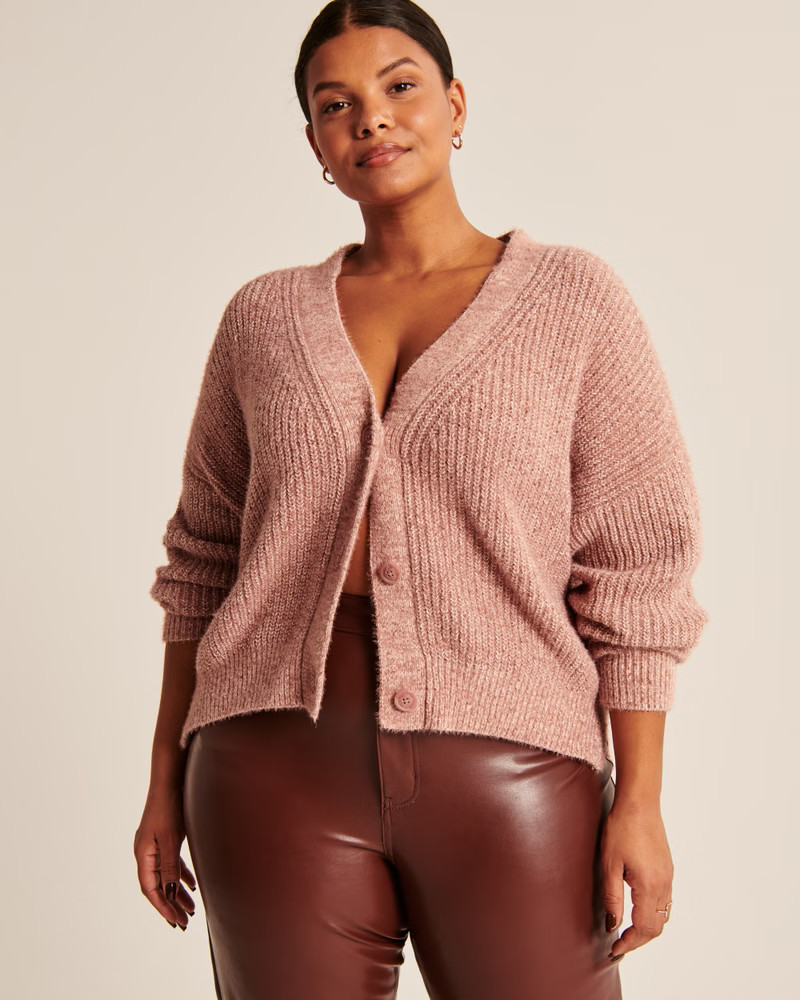Women's Chenille Eyelash Cropped Cardigan | Women's Tops | Abercrombie.com | Abercrombie & Fitch (US)