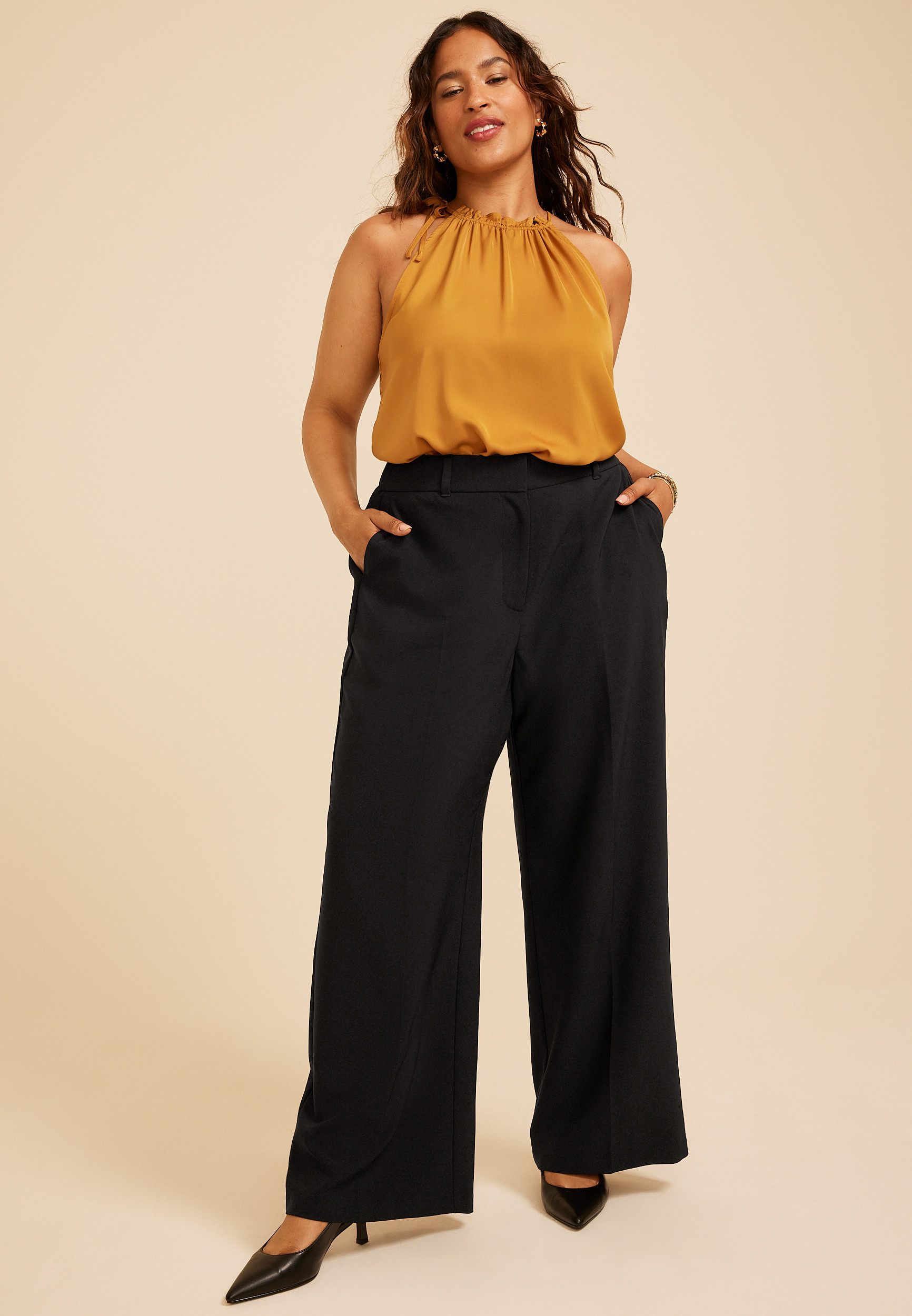 Maurices Plus Size Women's Idealist High Rise Wide Leg Dress Pants | Maurices