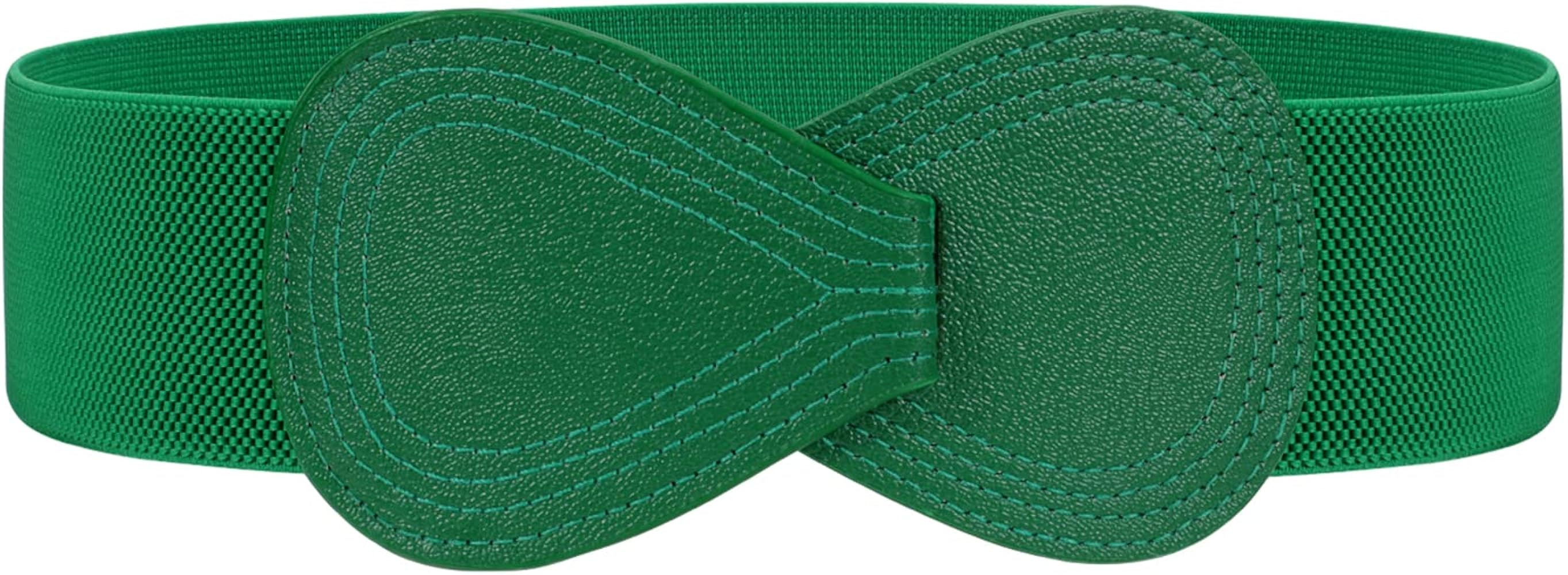 JASGOOD Women Stretchy Belts for Dress Vintage Wide Elastic Waist Belts | Amazon (US)
