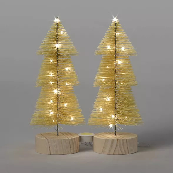 LED 2pk Christmas Tiered Bottle Brush Trees - Threshold™ | Target
