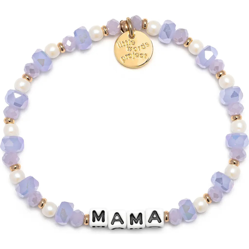 Little Words Project Mama Beaded Stretch Bracelet in White at Nordstrom, Size Medium | Nordstrom