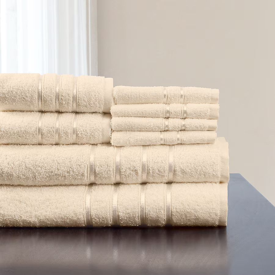 Hastings Home 8-Piece Bone Cotton Bath Towel Set (Bath Towels) | Lowe's
