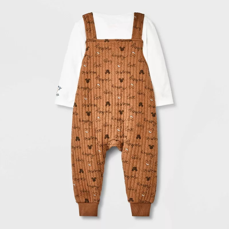 Baby Boys' Mickey Mouse & Friends Solid Top and Bottom Set - Light Brown | Target