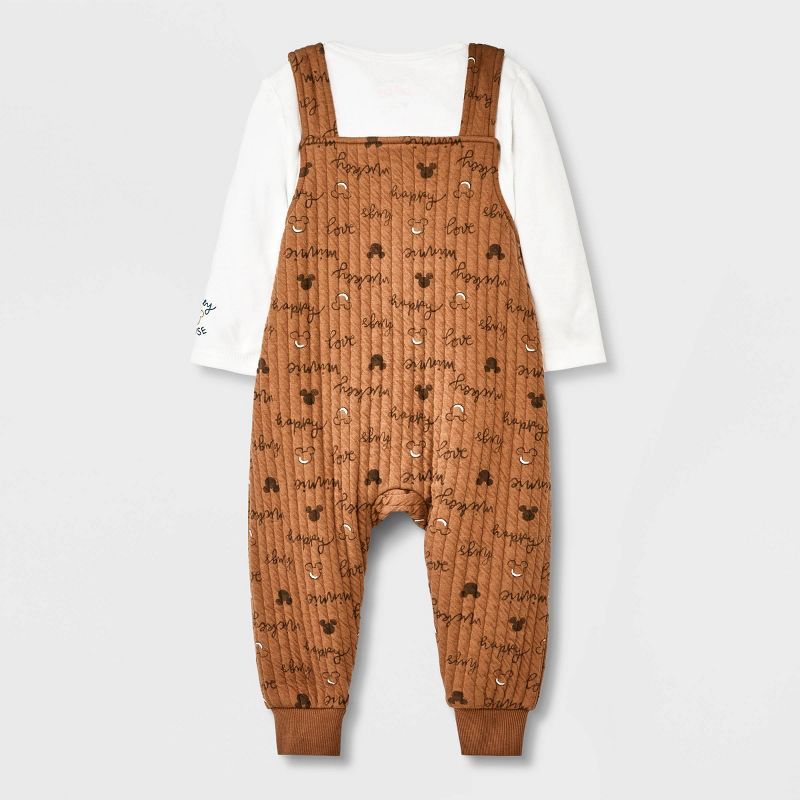 Baby Boys' Mickey Mouse & Friends Solid Top and Bottom Set - Light Brown | Target