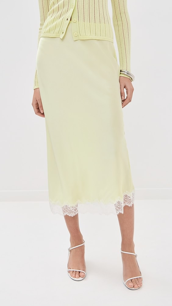 Sablyn Miranda Scallop Trim Bias Cut Pull On Skirt with Lace | Shopbop | Shopbop