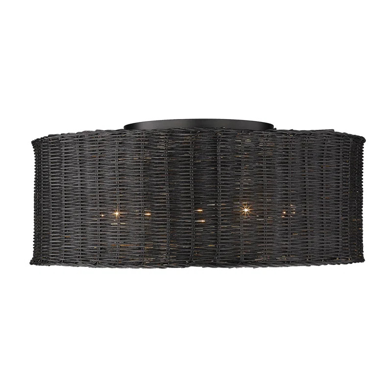 Cuthmore Rattan Flush Mount | Wayfair Professional