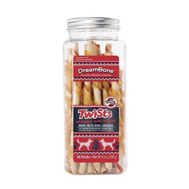 DreamBone Holiday Chicken Wrapped Twists Dog Treats, 28 count | Chewy.com