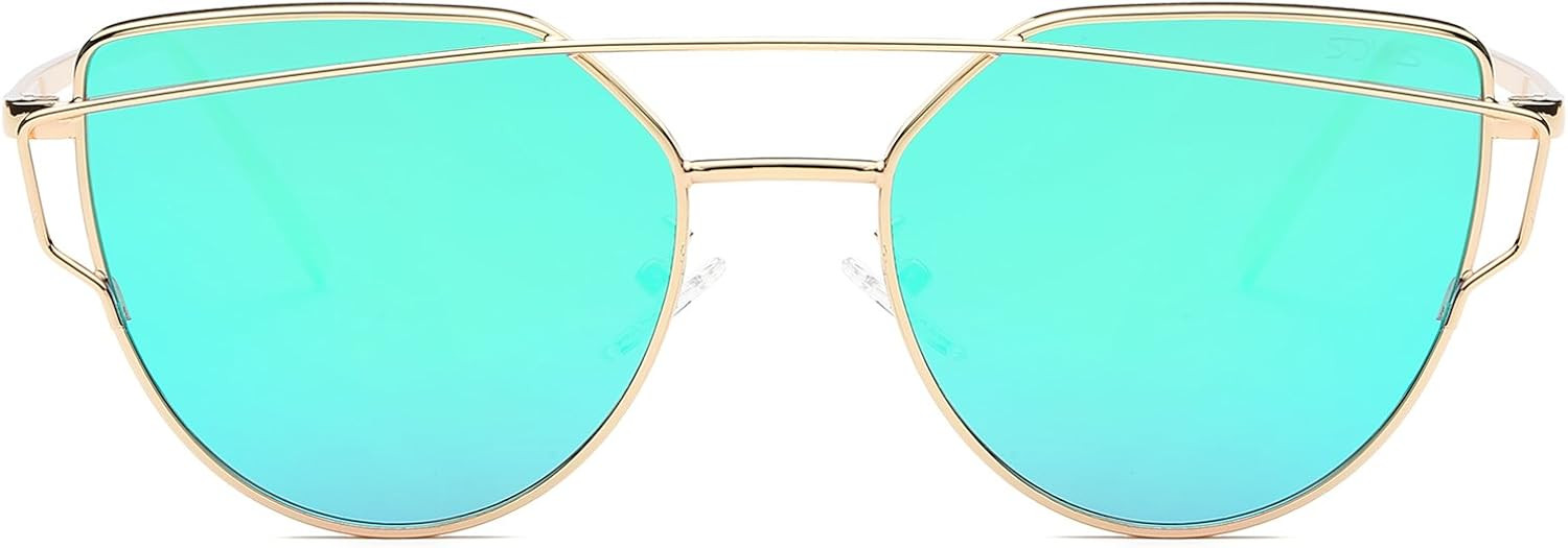 SOJOS Cat Eye Sunglasses for Women Fashion Designer Style Mirrored Lenses SJ1001 | Amazon (US)