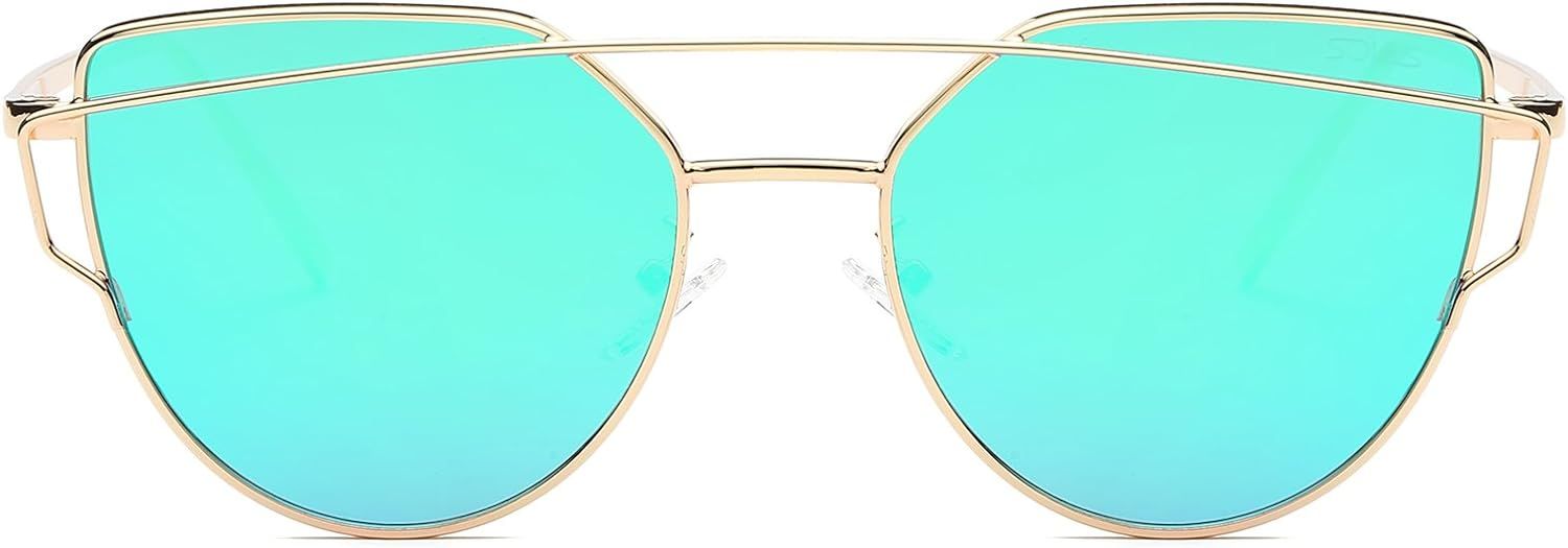 SOJOS Cat Eye Sunglasses for Women Fashion Designer Style Mirrored Lenses SJ1001 | Amazon (US)