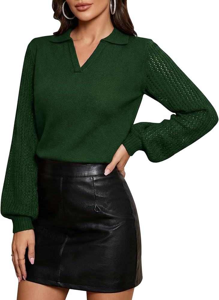 Dressystar Women's 2025 Fall Pullover Sweaters V Neck Long Sleeve Soft Loose Winter Casual Knit T... | Amazon (US)