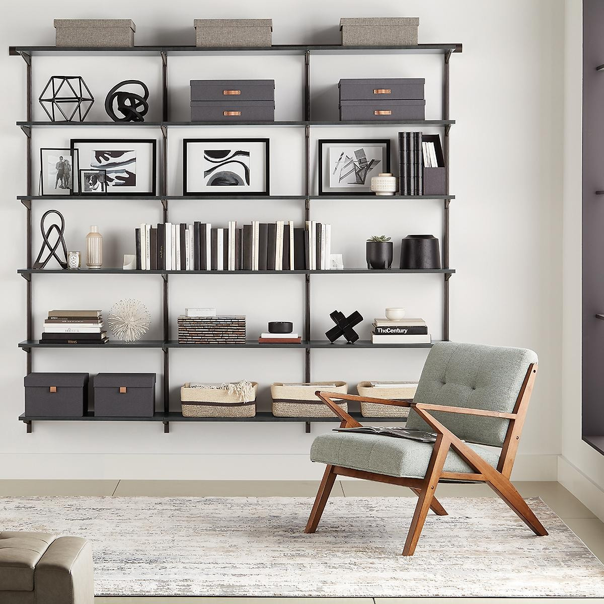 Elfa Classic Graphite & Slate Bookshelf | The Container Store