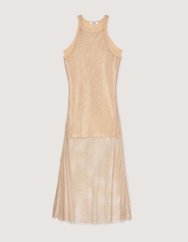 Long shiny mesh dress | Sandro-Paris US